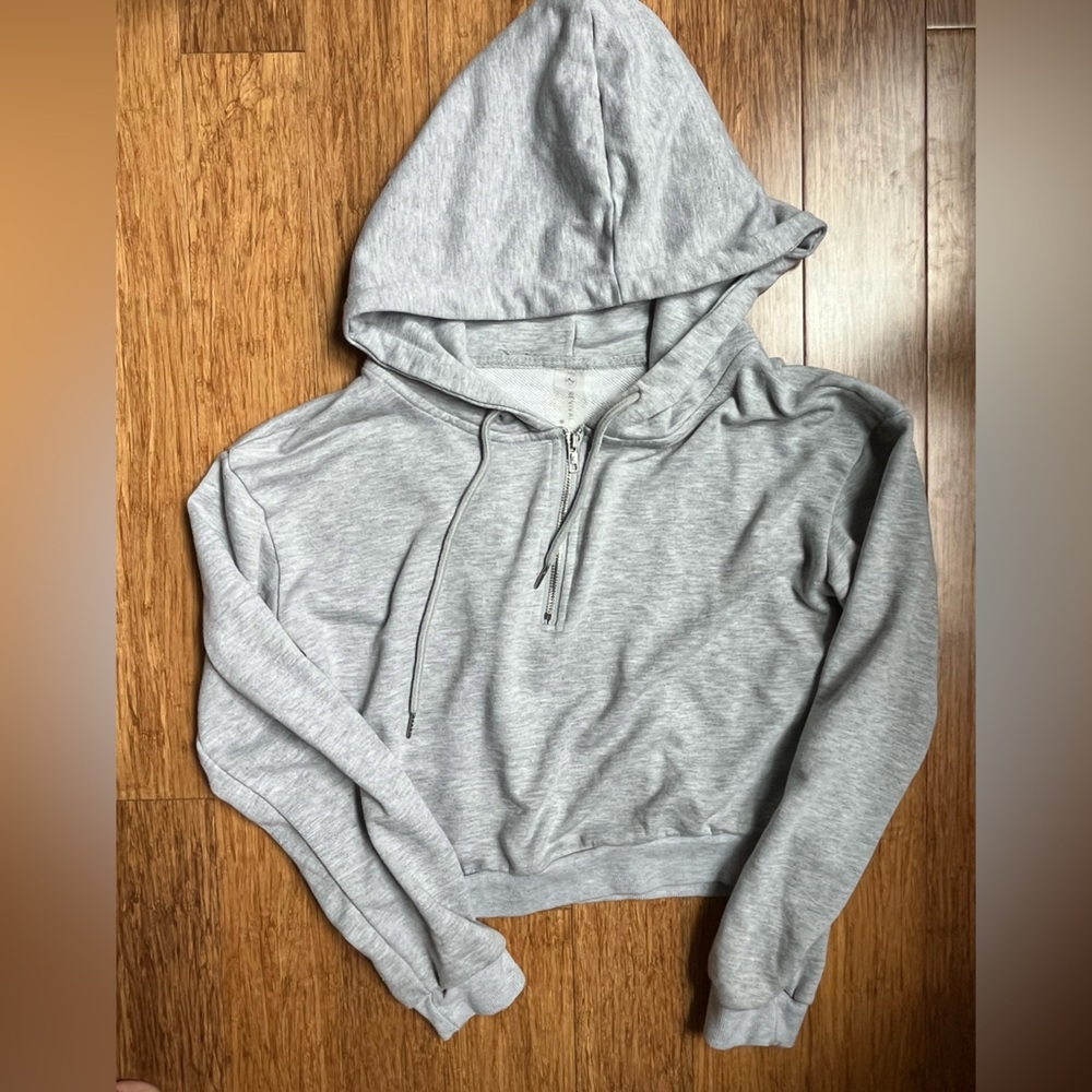 Altar'd State Light Gray Cropped Hoodie